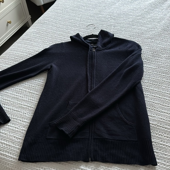 Ralph Lauren 100% cashmere jogger pant and C by Bloomingdales hoodie! XS Navy - Picture 6 of 8